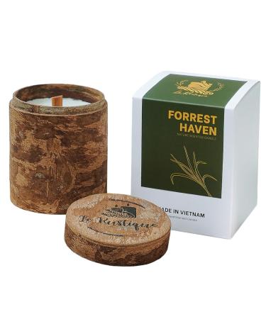 Forrest Haven Scented Candle Soy Candle With Lavender Cedarwood Vetiver Essential Oils 6.5oz 48Hours Burn Time - Aromatherapy Candle For Healing Relaxation Fall Decor Cinnamon Smooth Box