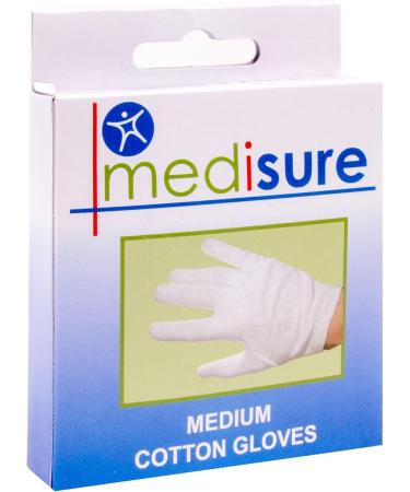 2x Pairs Of Medium Medisure 100% Cotton Medical Gloves - Dry Skin/Eczema Moisturising Hand Gloves - Buy Online on GoSupps.com