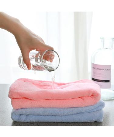 Super Absorbent Hair Turban Towel Set - 3-Piece Fast Drying Microfiber Caps for Women & Girls | Ideal for Long Curly Wet Hair (Pink Purple Blue) - Buy Online on GoSupps.com