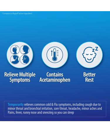HealthA2Z Nighttime Cold & Flu Relief Softgels - 20 Count | Compare to Vicks Nyquil Liqui Caps - Buy Online on GoSupps.com