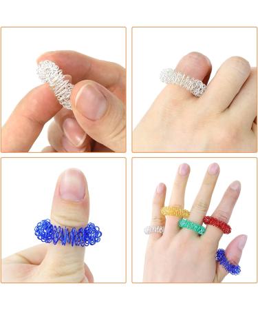 Redamancy 15 Pcs Acupressure Rings Sensory Rings Acupuncture Massage Rings Silent Stress Reducer for Stress Relief Anxiety Promoting Blood Circulation - Buy Online on GoSupps.com