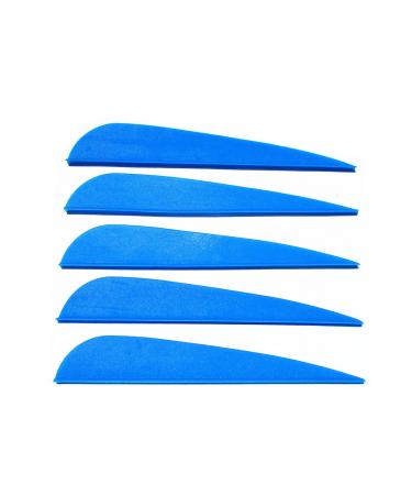 Letszhu Arrows Vanes 4 Inch Plastic Feather Fletching for DIY Archery Arrows 50 Pack Blue