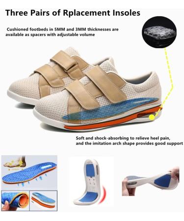 Women's Wide Width Diabetic Orthopedic Shoes - Adjustable Strap, Non-Slip, Lightweight - Ideal for Elderly, Arthritis, Bunions - Grey, Size 8.5 - Buy Online on GoSupps.com