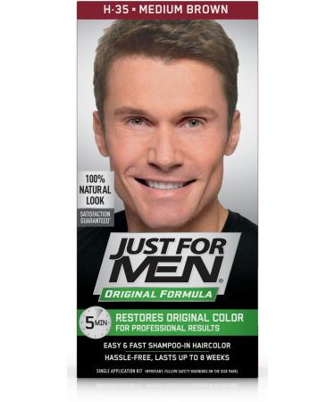 JUST FOR MEN Hair Color Medium Brown 35 - Long-Lasting Grey Coverage for Men | International Shipping Available - Buy Online on GoSupps.com