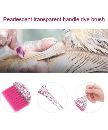 Glitter Handle Hair Dye Brush Hair Coloring Tool with Long Handle Material Pearly Lustre Handle for Beauty Salon and Hair Salon (Pink) - Buy Online on GoSupps.com