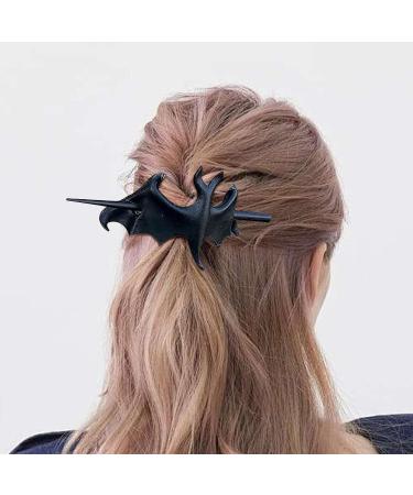 Xtauaguh Knot Hair Pin | Gothic Bat Slide Renaissance Festival Hair Forks - Vintage Non-Slip Fashion Chic Halloween Mysterious Bat Hairpin Slide For Girl Family Salon - Buy Online on GoSupps.com