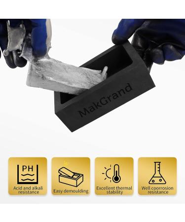 MakGrand 1Kg Graphite Ingot Mold for Melting Aluminum Copper Silver Gold- 4 x 2 x 1 Inch - Buy Online on GoSupps.com