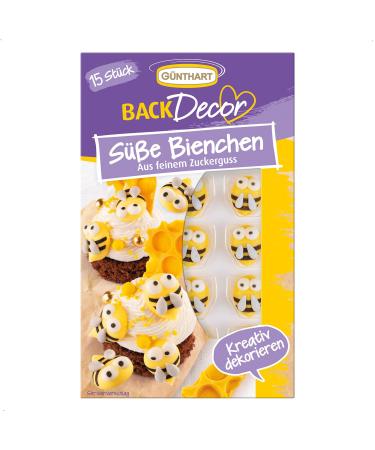 G nthart Backdecor 15 sweet bees made of fine icing as an edible sugar bee suitable for decoration on cakes cakes and cupcakes (1 Pack 20 gr) - Buy Online on GoSupps.com