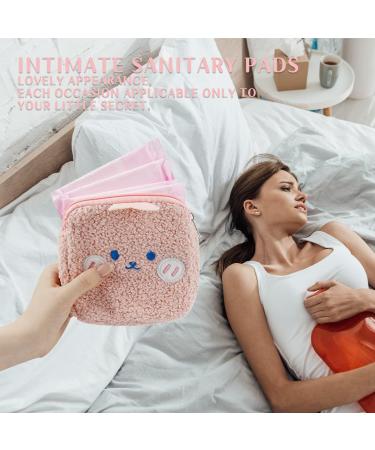 FERCAISH Portable Sanitary Napkin Storage Bag - Cute Zippered Period Pads Holder for Teen Girls & Women (Pink) - Buy Online on GoSupps.com