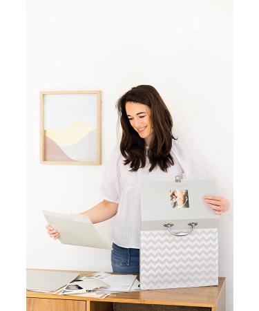 Pearhead Baby Document Organizer Briefcase - Gray Chevron | Perfect Gift for New Parents | Baby Shower Registry Essential - 1 Count - Buy Online on GoSupps.com