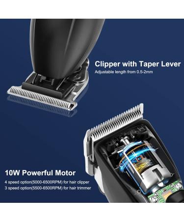 Suttik Professional Hair Clippers & Trimmers Combo Set for Men - Cordless T-Blade Beard Trimmer & Barber Clippers Kit - Black - Buy Online on GoSupps.com