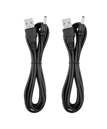 Charger Cable Replacement for Fairywill Dnsly Vekkia Gloridea Electric Toothbrush - USB DC Charging Cord 5ft Black (2-Pack)