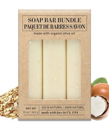 Exfoliating Bar Soap 3 Pack by Olivia Care 100% Natural & Organic - Infused with Shea Butter & Oats - Deep Clean Refreshing Moisturizing & Hydrating - Triple-Milled - 3 X 5 OZ Oatmeal Shea Butter 5 Ounce (Pack of 3) - Buy Online on GoSupps.com