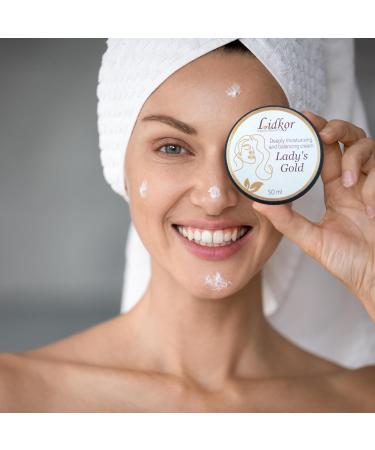  Lidkor Lady's Gold Light Deep Balancing Moisturising Cream with Aloe Vera and Antioxidant Nourishing Oils 50ml - Buy Online on GoSupps.com