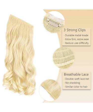 Gairyan Secret Hair Extensions with Wire - 45cm Adjustable Invisible Synthetic Hair Long Wavy Curly Bleaching Blonde Tress - Buy Online on GoSupps.com