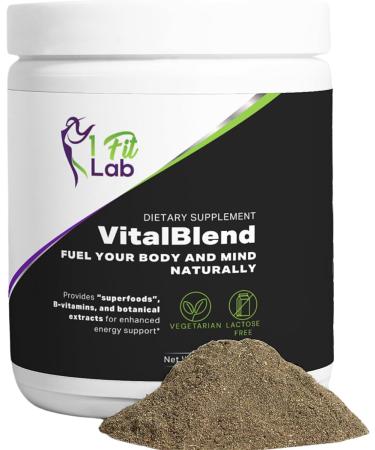 VitalBlend Greens | Organic Superfood Powder for Energy & Wellness | Detox with B-Vitamins | 50 Servings of Whole Food Nutrition - Buy Online on GoSupps.com