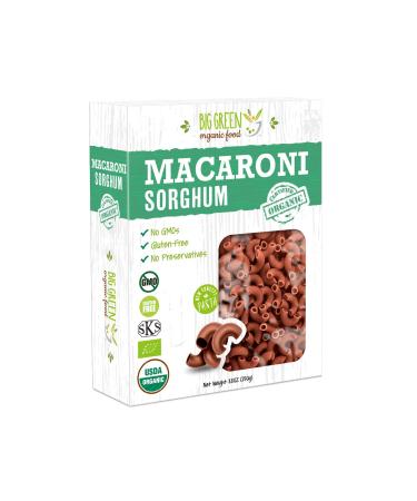 Big Green Organic Food- Organic Sorghum Macaroni, 8.8oz, Gluten-Free, Non-GMO, Vegan (1)