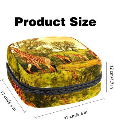 Stylish Menstruation Pad Bag with Zipper | Women's Tampon & Napkin Bag | South African Giraffe Design - Buy Online on GoSupps.com