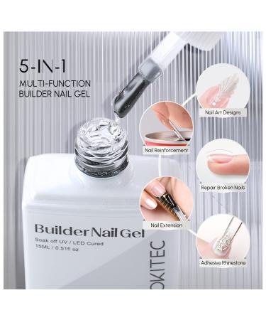 Aokitec 7-in-1 Clear Gel Builder 15ML - Nail Strengthener, Extension Gel, Base Coat, Glue Gel - Soak Off UV LED Gel Nail Polish - Buy Online on GoSupps.com