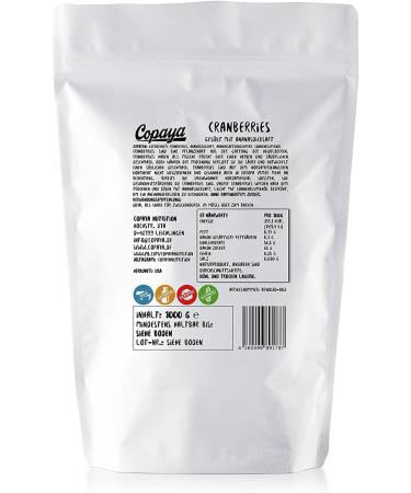  Copaya Copaya cranberries sweetened with natural pineapple syrup unsulphured and unsweetened in an aroma-protective bag 250 g - Buy Online on GoSupps.com