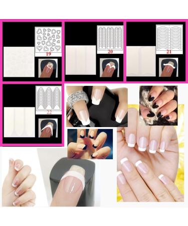 Warm Girl 680 Pieces 30 Designs French Manicure Nail Stickers Nail Art Tips Guides for DIY Decoration Stencil Tools 24 Sheets - Buy Online on GoSupps.com