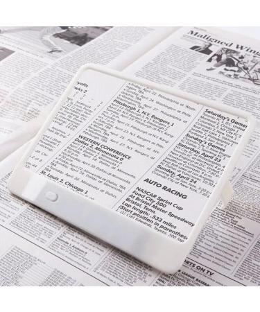 Tovmekdjn 1 PCS Candy AS-SEEN-ON-TV Full Page Book Magnifier Reading Magnifying Glass and Light to See Pages 3X Bigger Optical Grade Anti- White - Buy Online on GoSupps.com