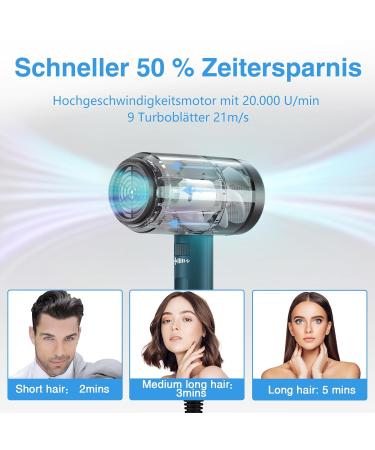 Ion Hair Dryer | Confu 1800W Portable Travel Hairdryer with Styling Nozzles Diffuser 3 Temperature Settings & Adjustable Speed - Powerful Salon Performance - Buy Online on GoSupps.com