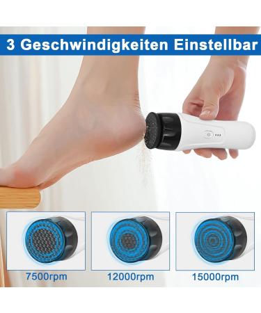 Electric Callus Remover Callus Removal Foot Rechargeable Professional Electric Callus Remover Foot Care Pedicure Rasp Foot File Sander 3 Speeds (White) - Buy Online on GoSupps.com