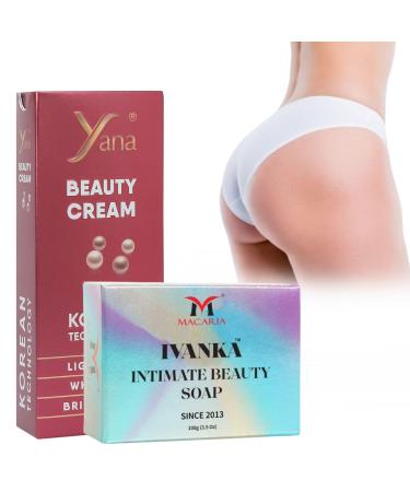 Yana Cosmetics Pvt ltd Yana Beauty Butt Whitening Cream with Ivanka Intimate Beauty Butt Whitening Soap