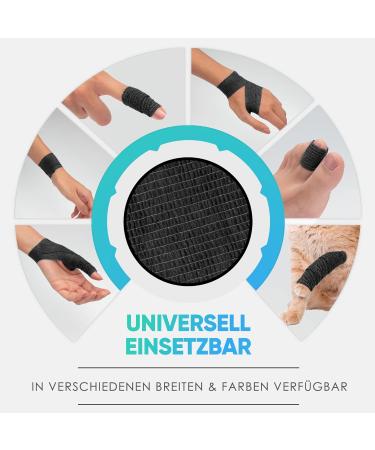 Finger Pavement Self-Adhering Plaster Roll - 8x Waterproof Elastic Tape (2.5cm x 4.5m) - Black Dust & Dirt Repellent - Pack of 8 Rolls - Buy Online on GoSupps.com