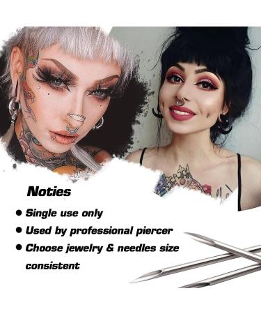 Piercing Needles 100PCS Mixed Sizes 12G-20G Stainless Steel Disposable Body Piercing Needles - Ideal for Ear, Nose, Navel, Belly, Eyebrow, Nipple, Tongue, Lip Piercings - Buy Online on GoSupps.com
