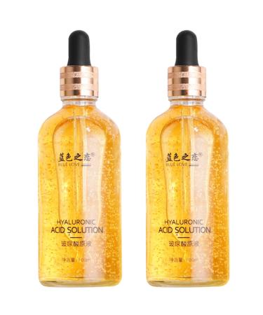 2PCS S rum Visage Acide Hyaluronique Feuille d'Or 24K Essence Anti- ge Hydratation Profonde pour Taches Sombres Soin de la Peau Sans parfum 50 ml (Lot de 2)