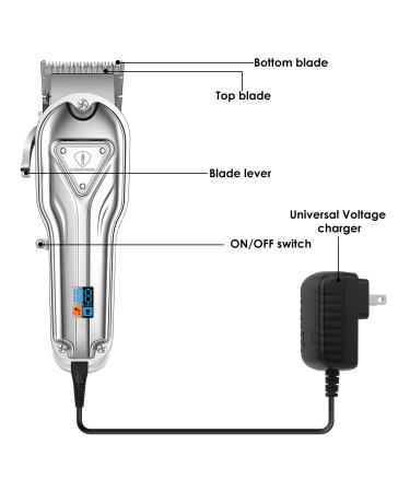Ceenwes Full Metal Hair Clippers for Men - Cordless LED Hair Trimmer & Grooming Kit with Cape - Professional Barber Hair Cutting Tools - Buy Online on GoSupps.com