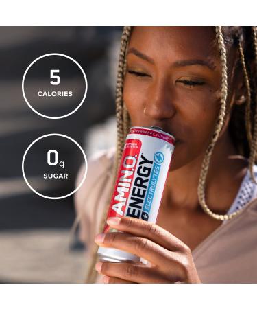 Optimum Nutrition Amino Energy Drink + Electrolytes - Sugar Free, BCAA, Keto Friendly, Sparkling Juicy Cherry Flavor - Pack of 12, 12 Fl Oz Each - Buy Online on GoSupps.com