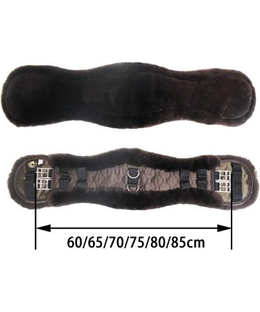 Merauno Lambwolle Konturgurt - Premium Short Dressage Belt | Anatomically Concave | Quality Merino Wool | Slip Resistant in Nature Black Brown & Anthracite - 60cm 24 Brown - Buy Online on GoSupps.com