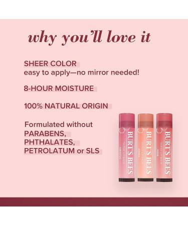 Burt's Bees Red Dahlia Tinted Lip Balm with Shea Butter - Natural & Moisturizing - 1 Tube - Buy Online on GoSupps.com