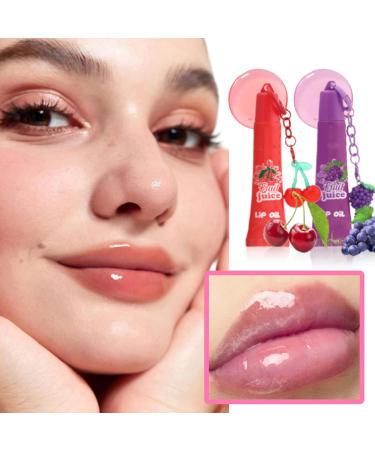 Fruity Scented Hydrating Lip Glow Oil Set Moisturising Nourishing Lip Balm Gloss Lightens Lip Lines Prevents Cracked Lips With Key Chain & Fruit Ornaments (#1 13g) #1 15 Ounce (Pack of 1) - Buy Online on GoSupps.com
