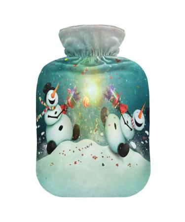Snowman christmas hot water bottle with reference hot bottles for pain relief water heating cushion heating bottles for headache back pain 1l