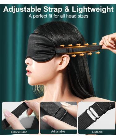 BOQUBOO Ultra-Soft Silk Sleep Mask 3 Pack - Promotes Deep Sleep, Blocks Out Light - 100% Real Natural Pure Silk Eye Mask for Women & Men - Buy Online on GoSupps.com