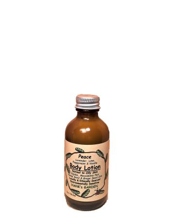 Hank's Garden PEACE Aromatherapy Body Lotion - Moisturizer - Lavender Lime Peppermint & Vanilla Essential Oils - Natural ECO Friendly Vegan Organic Non GMO Biodegradable (2 oz Refill) 8 Fl Oz (Pack of 1)