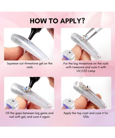 Buy Makartt Nail Charm Rhinestone Glue Kit - 15ml Gel Glue for 3D Nail Art Bowknot & Heart Gems - DIY Nail Supply for Nail Techs - Red & White - Buy Online on GoSupps.com
