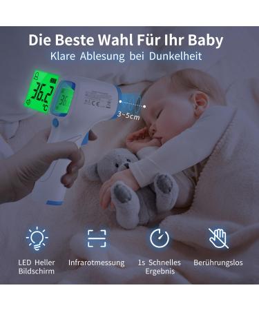 BERKEMED Contactless Infrared Thermometer - Baby Child & Adult Fever Measurement - Accurate LCD Display Fast Results Digital Thermometer - Buy Online on GoSupps.com