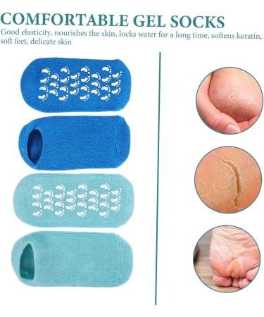 Mikinona Gel Lined Socks 2 Pairs Gel Socks Shopping Cart Foot Cotton Yarn Miss Moisturizing Gel Heel Socks 22x10x1cm - Buy Online on GoSupps.com