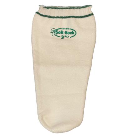 MediMark Knit Rite Prosthetic Sock 3-Ply Non-Roll No Hole Regular Extra Short White/Opulent Garden One Size