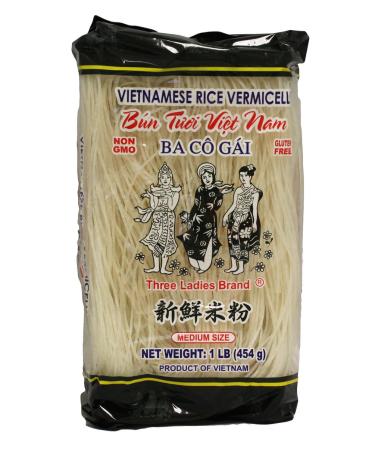Three Ladies Vietnamese Rice Stick Vermicelli, 16 oz., 3 Pack 1 Pound (Pack of 3)