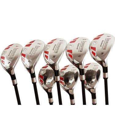 iDrive Hybrids Senior Mens Golf All Complete Full Set, which Includes: #3, 4, 5, 6, 7, 8, 9, PW Senior Flex with Premium Men's Arthritic Grip Right Handed Utility A Flex Clubs
