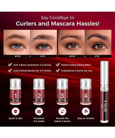 Lash Lift & Brow Lamination Kit - DIY Eyelash Perming for Fuller Thicker Lashes & Brows | Salon-Quality Results at Home - Buy Online on GoSupps.com