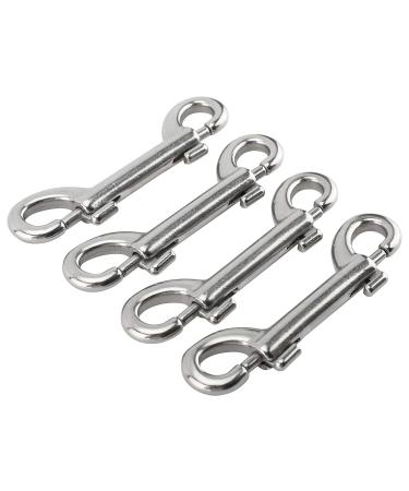 Yaegoo 4 Pack 316 Stainless Steel Double Ended Bolt Snap Hook 3-1/2 Inch Marine Grade Double End Snaps Trigger Chain Clips Scuba Diving Clips