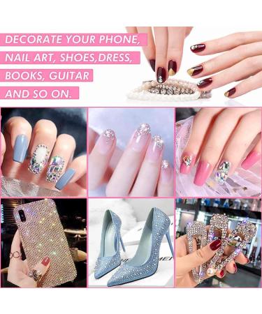 Nail Art AB Crystals Rhinestones Set - 3100pcs for Acrylic Nails Design - 12 Types of Special-Shaped Diamonds + 2500 Flatback Rhinestones Kit for Colorful DIY Nail Decor - Buy Online on GoSupps.com