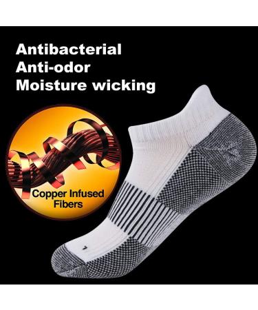 FOOTPLUS Copper Compression Arch Support Socks 6 Pairs - White & Black - L/XL - Buy Online on GoSupps.com